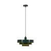 Lampa wisząca zielona metalowa o geometrycznym kształcie dekoracyjna rustykalna RUNA 21443/35/33 Lucide 